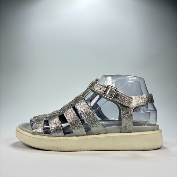 ECCO Flowt LX Silver Leather Sandals Comfort Walking Women’s Size US 6.5 EU 37 - Picture 4 of 9